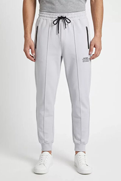 TOZLU Men's Green Sweatpants with Zipper Pockets