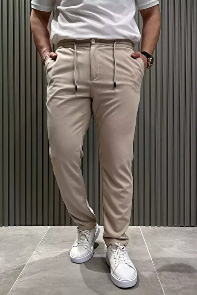 TOZLU Pantaloni jogger pentru bărbați, cu șnur în talie și croială dreaptă