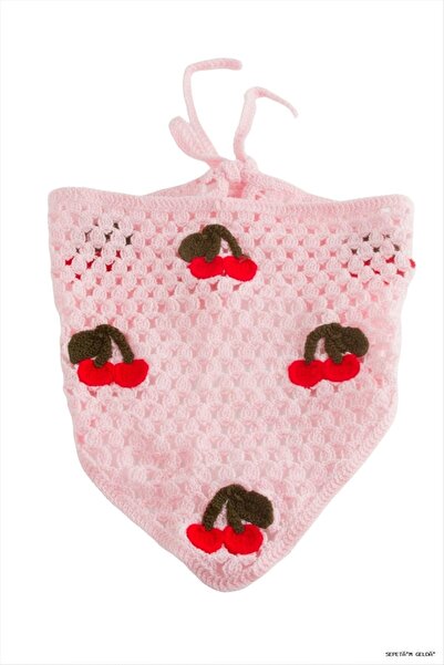 ZERO LAND Spt-Gld Cherry Knitted Bohemian (183412) Bandana Pink