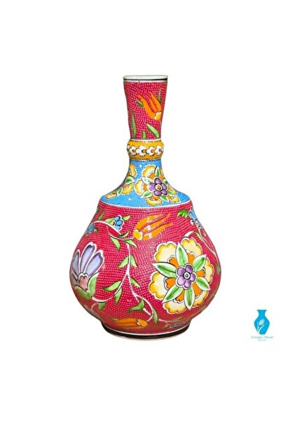 Generic Brand Handcrafted Decorative Vase, 25 cm, Detailed Floral Design