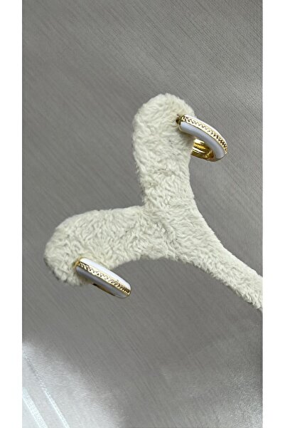 ZRN AKSESUAR Earrings Double-Sided Use Hoop Earrings 1.8 cm – Stoned & Plain ...