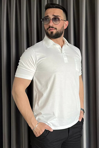 TOZLU Polo Collar Half Buttoned Pocketed Men's T-Shirt
