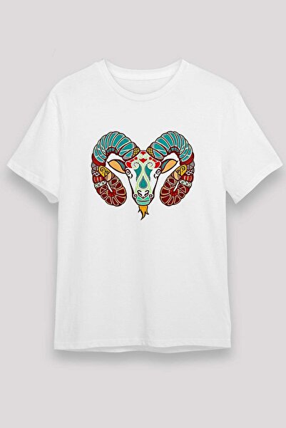 Darkhane Colorful Ram Head Mandala Printed T-Shirt