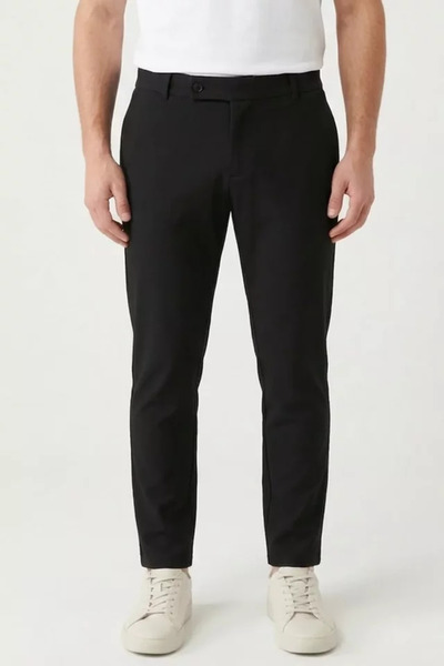 TOZLU Men's Elastic Waist Fabric Trousers