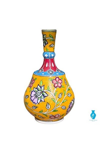 Generic Brand 30 cm Handcrafted Decorative Vase with Intricate Floral Design