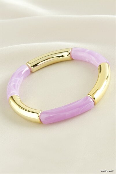 ZERO LAND Spt-Gld Zr Model Cylinder Plastic (143403) Bracelet Lilac