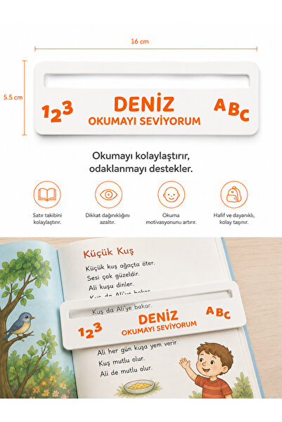 CESTOPİENO Kişiye Özel İsimli Okuma Yardımcısı – İlkokul Çocukları İçin Satır...
