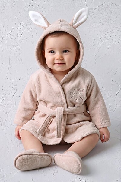 Mini Cotton Bornoz Set Girl Kuzulu