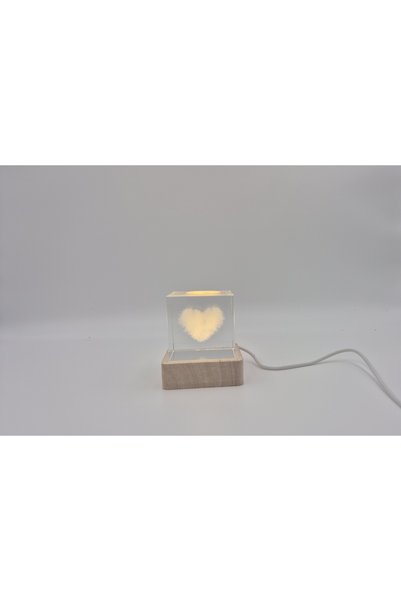 VizyonumVar Concept Premium Design Heart Motif USB Built-In Desktop Crystal S...