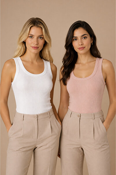 Nymora Women's 2-Pack 95% Cotton U-Neck Thick Strap Ribbed Camisole Undershir...
