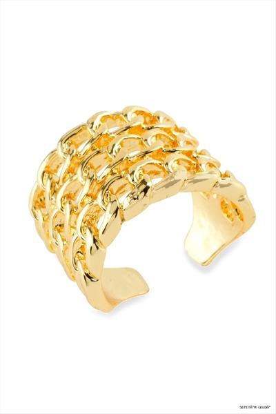 ZERO LAND Spt-Gld 4 Row Chain Metal (191658) Ring Yellow