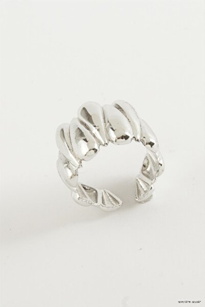 ZERO LAND Spt-Gld Oval Metal Ring (213942) Silver Color