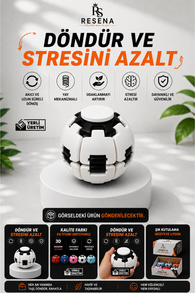 RSG RESENATREND | Bas Döndür Stres Topu Stres giderici Mekanizmalı Takımlı Fi...