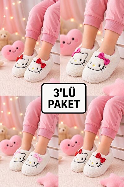 AlbiShoes 3-Piece Advantage Package Girls' Slippers Home Booties Cotton Linin...