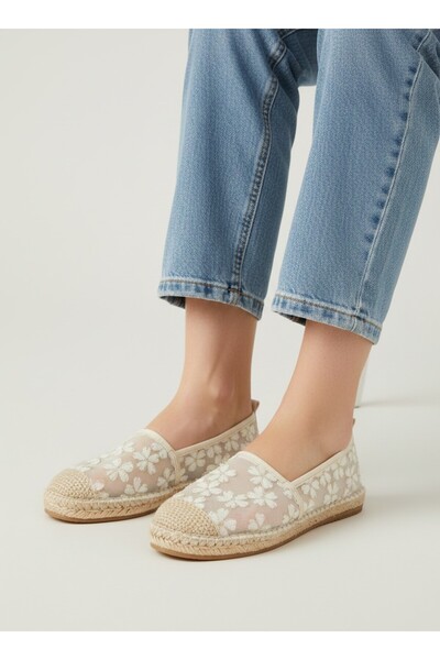 ASKA SHOES Kadın Pirinç Baskı/ Keten/Hasır Malzeme Espadril