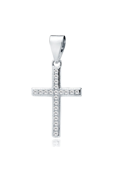 MANAVA Silver cross with zircons - Fede