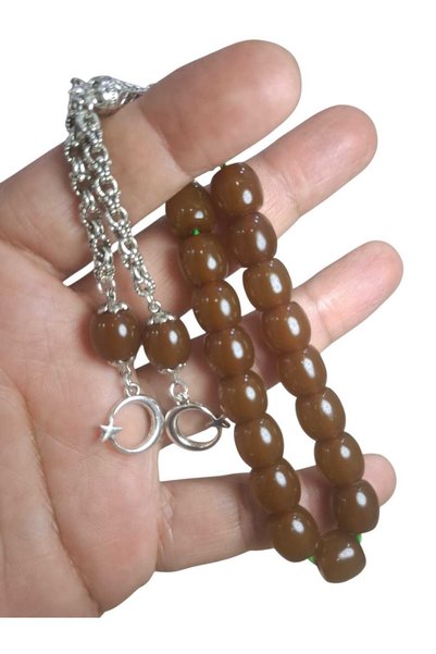 Cekke Tesbih Original Squeeze Amber 11 mm Burnt Antique Amber, Suitable for Daily Use, Prayer Beads