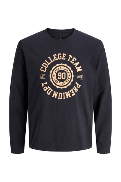Jack & Jones Tricou băieți, mânecă lungă, bumbac organic, guler rotund, croia...
