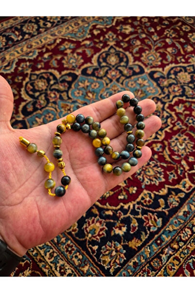 güleçdoğaltaş Güleç Natural Stone 8 mm Tiger's Eye Natural Stone Prayer Beads