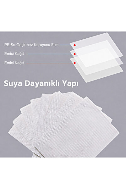aba nails 125'li Tek Kullanımlık Su Geçirmez Koruyucu Kağıt Örtü 33x45cm Beyaz