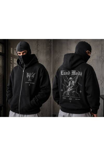 LAND MODA Style Vers Balaclava Tam Fermuarlı Kapüşonlu Maske Kapüşonlu