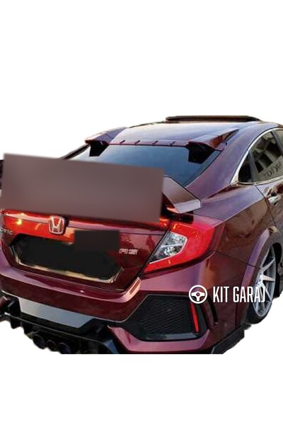KitGaraj Honda Civic FC5 2016-2021 Piano Black Tavan Spoiler (Plastik) Boyalı