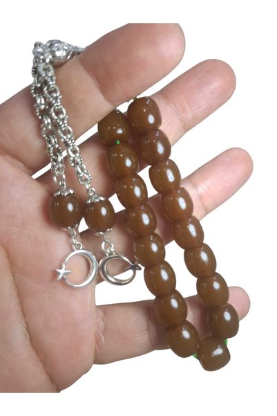 Cekke Tesbih Original Squeeze Amber 11 mm Burnt Antique Amber, Suitable for Daily Use, Prayer Beads