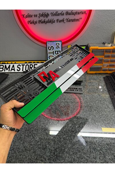 BMASTORE06 İtalyan Model Pleksi Plakalık (1çift,2adet)
