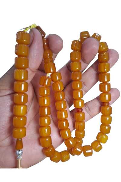 Cekke Tesbih Original Sıkma Kehribar 10*11 mm 45 Prayer Beads for Daily Use