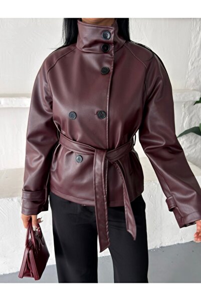 Ekim Store High Collar Belted Trench Coat