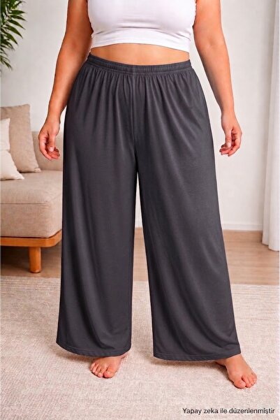 SEWANO Women's Plus Size 100% Cotton Oversize Combed Cotton Wide Leg Pants
