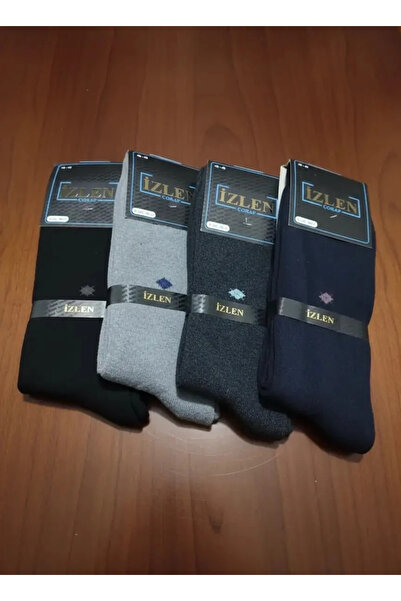 EfemİcGiyim Mixed Color Men's Long Winter Towel Socks 12-Pack