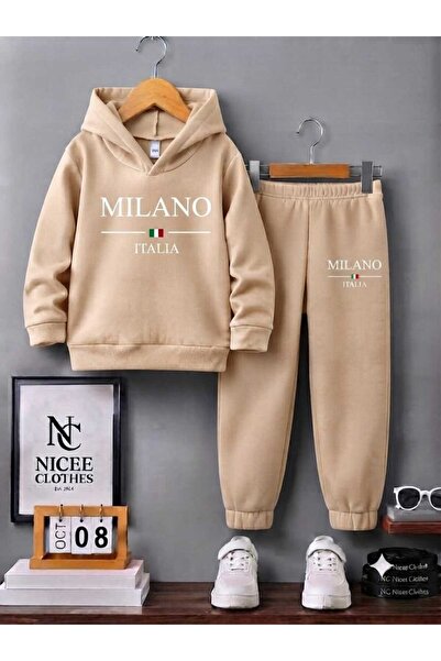Leto Lykia Παιδικό Σετ Φόρμας Unisex (Λευκό με στάμπα σημαίας Μιλάνο Ιταλίας,...