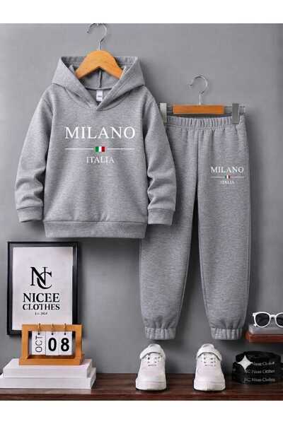 NC Nicee Clothes Children's Tracksuit Unisex (White Milan Flag Italy Winter P...