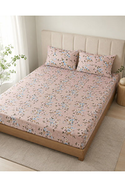 H&F Trendline Floral Patterned King Size Double Elastic Sheet Set 180X200X30 ...