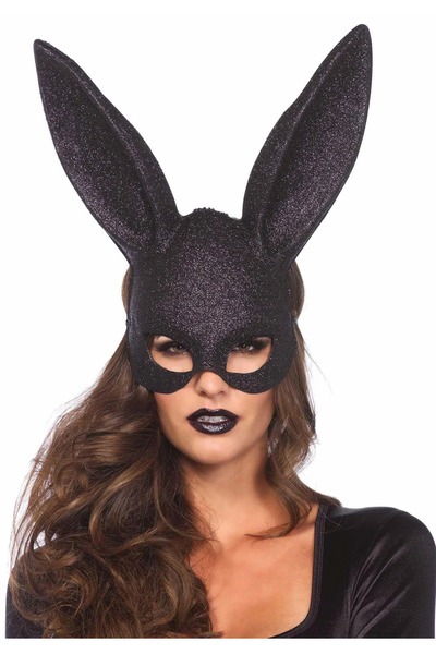 Leg Avenue Fetish Masks Glitter Masquerade Rabbit Mask Black