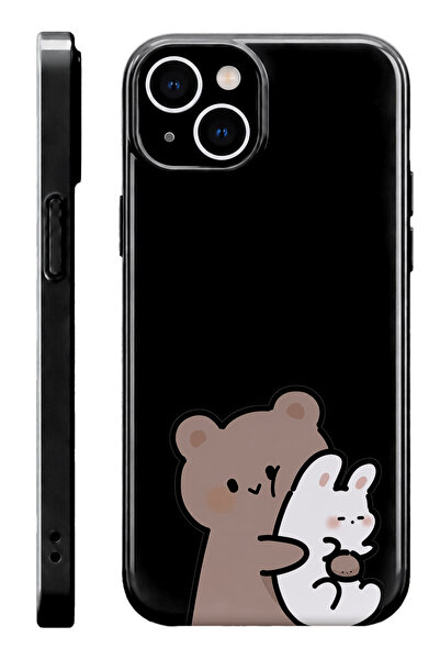WANNA PROTECT iPhone 13 Ayıcık Protect Slim Parlak Tam Kaplayan Baskı Kamera ...