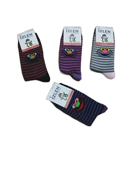 EfemİcGiyim 5-6 Years Old Girls' Winter Long Towel Socks 12 Pack