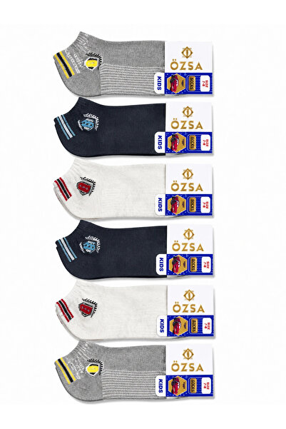 EfemİcGiyim 7-8 Years Old Boys' Patterned Booties Socks 12 Pack