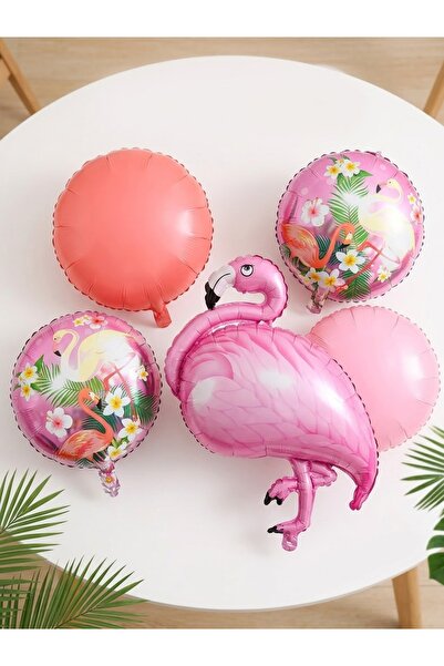 5'li Flamingo folyo balon seti