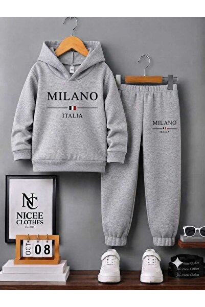 Leto Lykia Children's Tracksuit Unisex (Black Milan Flag Italy Winter)