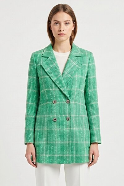 Lafela Kruvaze Kapama Tüvit Dokulu Oversize Blazer Ceket