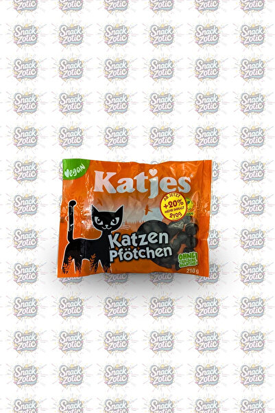 snack zotic Katjes Katzen Pfötchen Vegan Licorice Flavored Cat Paw Gel Candy 210 g – 100% Halal