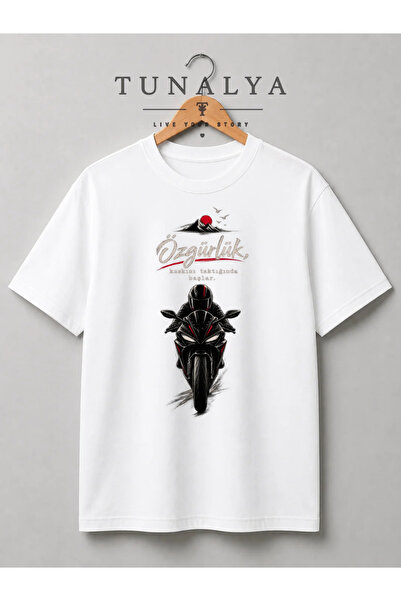 Grafftee Clothing TUNALYA Özgür Havalı Biker Motosiklet Tasarımlı Premium Bas...