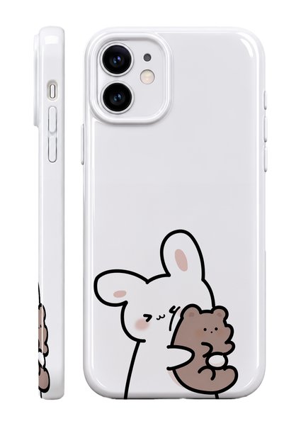 WANNA PROTECT iPhone 11 Tavşan Protect Slim Parlak Tam Kaplayan Baskı Kamera ...