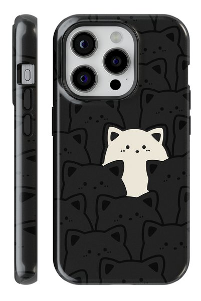 WANNA PROTECT (Magsafe) iPhone 16 Pro Max White Cat Double Layer Glossy Prote...