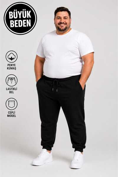 TREND ALİSSE ERKEK SİYAH XS-7XL ARASI BÜYÜK BEDEN MAXFİT EŞOFMAN ALTI