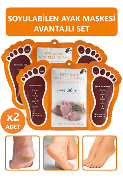 TBYSHOP Ayak Soyucu Çorap Ölü Derileri Soyan Ayak Çorabı Peeling Maskesi 2 Adet