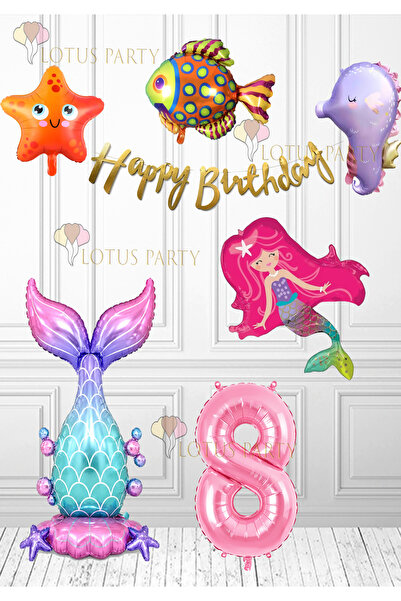LOTUS PARTY Mermaid Set Purple Sea Horse - Colorful Fish - Mermaid - Mermaid ...