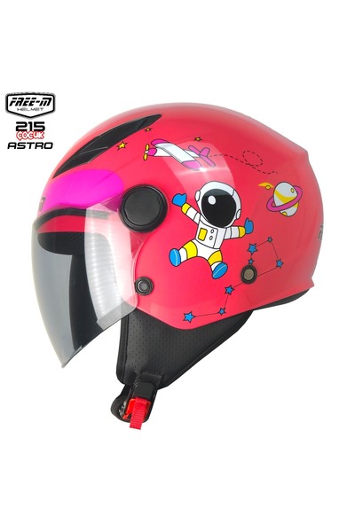 Free-M Astro Pembe Yarım Çocuk Motosiklet Kaskı için açıklama oluştur